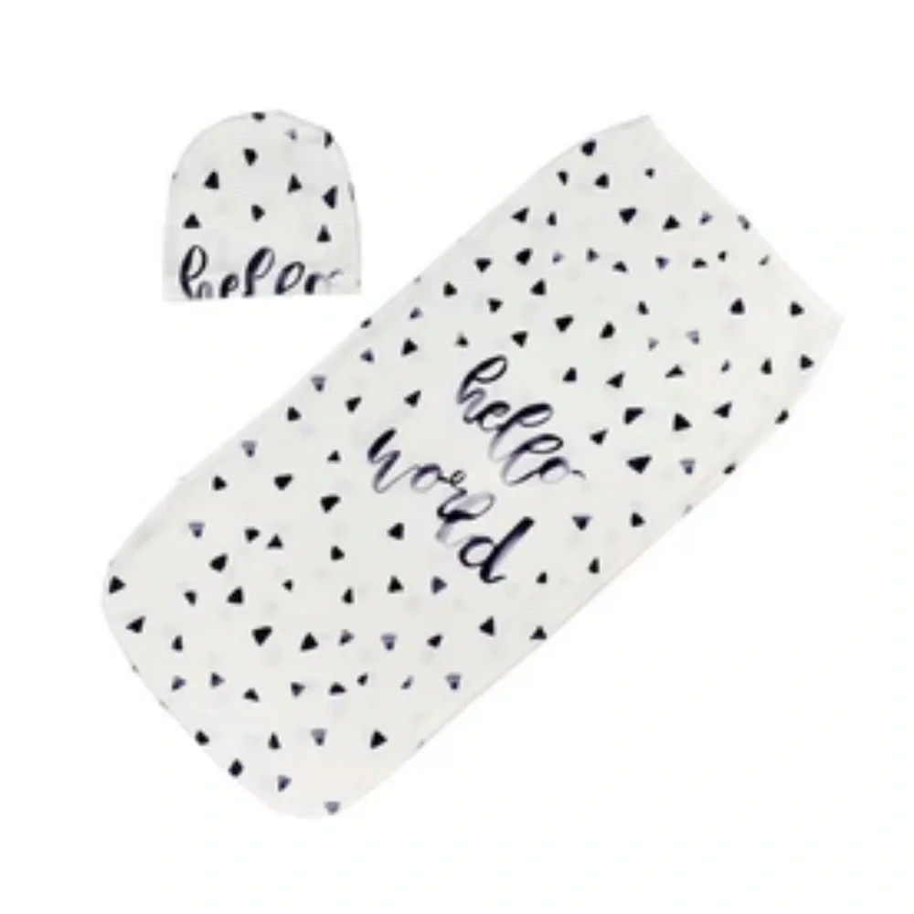 1 Set Newborn Infant Swaddle Blanket Wrap + Hat Baby Swaddling Sleeping Bag - Picture 2 of 2